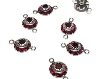 Connettori vintage con strass in cristallo Swarovski Siam, 4 pezzi