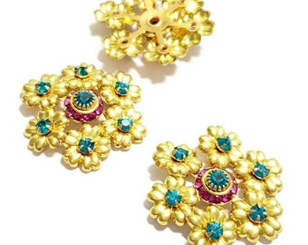 28mm Vintage Swarovski Rhinestone Flower Finding, 1pc