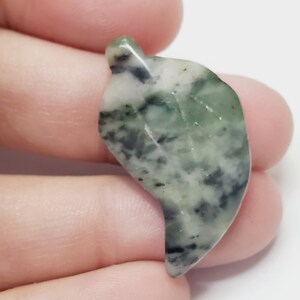 Carved Jasper Gemstone Leaf Focal Pendant, Focal, Leaves, Gemstone Pendant, Top Drilled Horizontal, Carved Leaf, Gemstone Focal Pendant