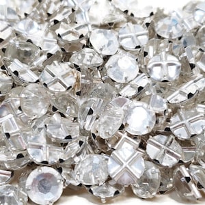 10mm Vintage Austrian Crystal Faceted Rose Montees, 12pcs
