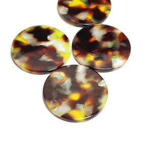 30mm Vintage Acrylic Faux Tortoise Disc, 1pc