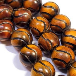 Vintage West German Marbled Lucite Beads, 1 Strand