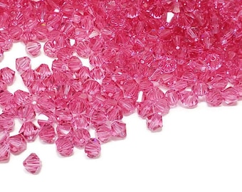 5mm Rose Swarovski Crystal Bicone Beads, 24pcs