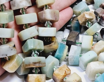 Extra Large Blue Opal Faceted Gemstone Wheel Beads, 4 Pcs