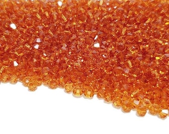 3mm Topaz Swarovski Crystal Bicone Beads, 48pcs
