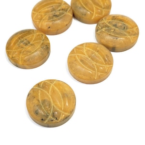22mm Vintage Mustard Swirl Bakelit Cabochon, 1 Stück