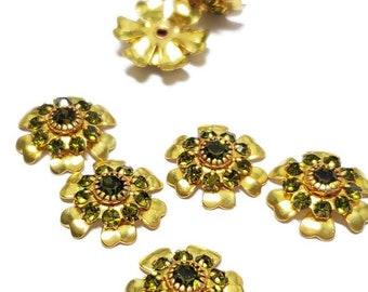 17 mm Vintage Olivine Swarovski Kristall Strass Blume, 1 Stk