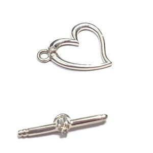 Sterling Silver and White Diamond Toggle Clasp. 1pc