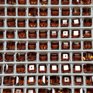 6mm Smoked Topaz Swarovski Crystal Cube Beads, 6pcs