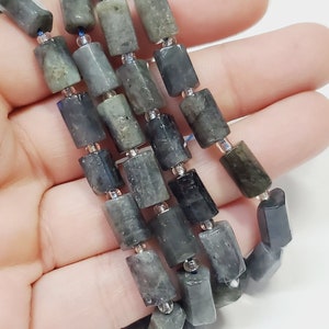 11mm Labradorite Gemstone Cylinder Bead Strand