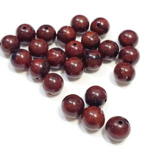 10mm Vintage Swirl Marbled Drilled Bakelite Beads, 6pcs