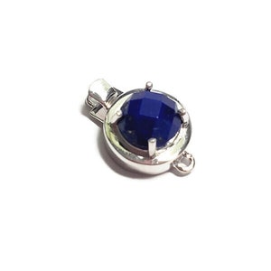 Solid Sterling Silver Lapis Lazuli Gemstone Box Clasp, 1pc
