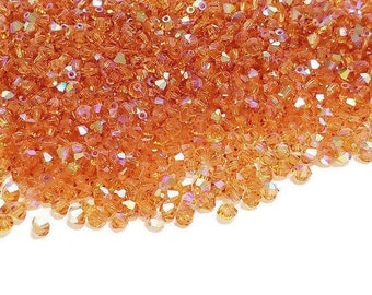 3mm Topaz AB Swarovski Crystal Bicone Beads, 48pcs