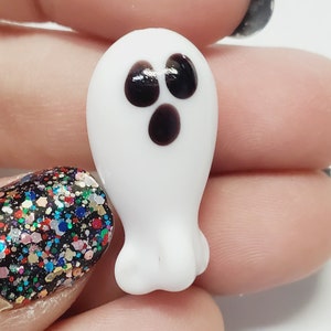 Artisan Handmade Ghost Lampwork Glass Bead, 1pc