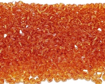 4mm Topaz Swarovski Crystal Bicone Beads, 48pcs
