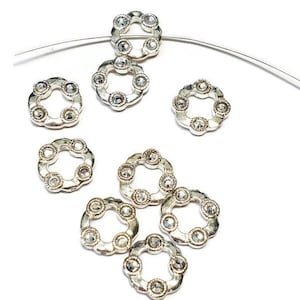 10mm Vintage Crystal Swarovski Vintage Double Sided Solid Sterling Bead Frame, 1pc