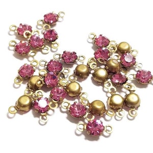 5mm Vintage Rose Swarovski Crystal Connectors, 6pcs