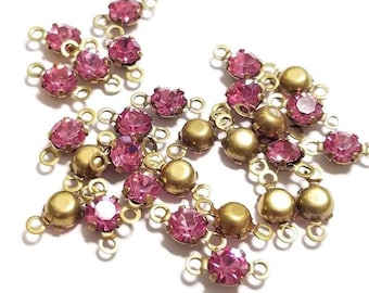 5mm Vintage Rose Swarovski Crystal Connectors, 6pcs