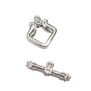 Sterling Silver and White Diamond Toggle Clasp. 1pc