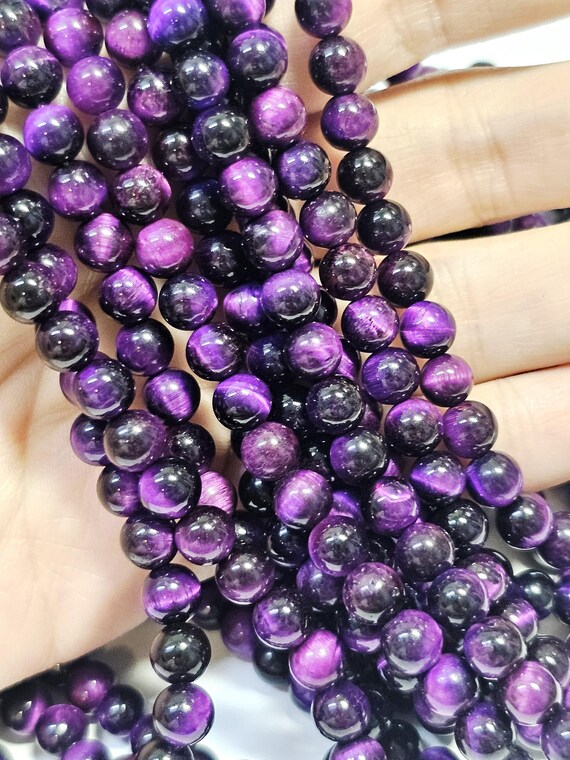 Purple Tiger Eye Gemstone Smooth Rounds, 6MM - Etsy