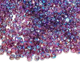 4mm Amethyst Shimmer 2X Swarovski Crystal Beads Article 5040 Briolette Beads, 12pcs