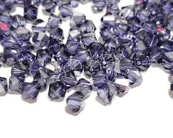 6mm Tanzanite Satin Swarovski Bicone Crystal Beads, 24pcs