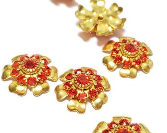 17mm Vintage Hyacinth Swarovski Crystal Rhinestone Flower, 1 pc