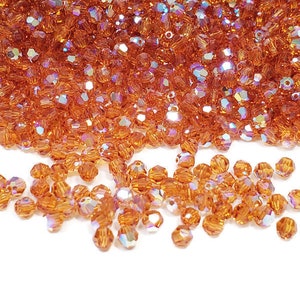 4mm Topaz AB Swarovski Crystal Round Beads, 24pcs