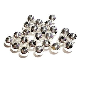 6mm Vintage Silver Plated Beads, 24pcs