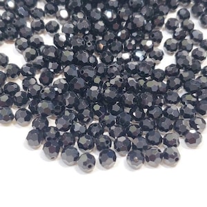 6mm Jet Swarovski Crystal Article 5000 Round Crystal Beads, 12pcs
