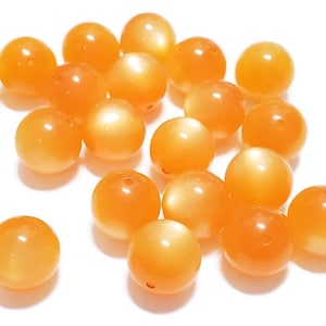 14mm Vintage Orange Moonglow Lucite Beads, 12pcs