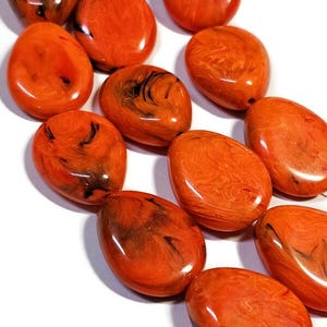 Vintage West German Marbled Lucite Beads, 1 Strand