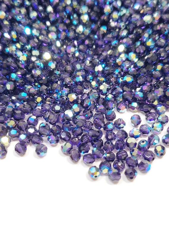 Purple Velvet AB Swarovski Crystal Article 5000 Round Crystal Beads, 4MM  Round, Swarovski Crystal Bead, 5000 4MM, Set of 24, Swarovski