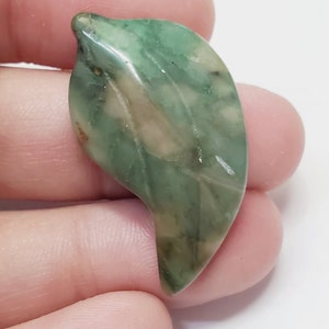 Carved Jasper Gemstone Leaf Focal Pendant, Focal, Leaves, Gemstone Pendant, Top Drilled Horizontal, Carved Leaf, Gemstone Focal Pendant