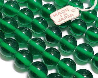Cuentas de vidrio de marca Vintage Green Cherry de 8 mm, 25 piezas