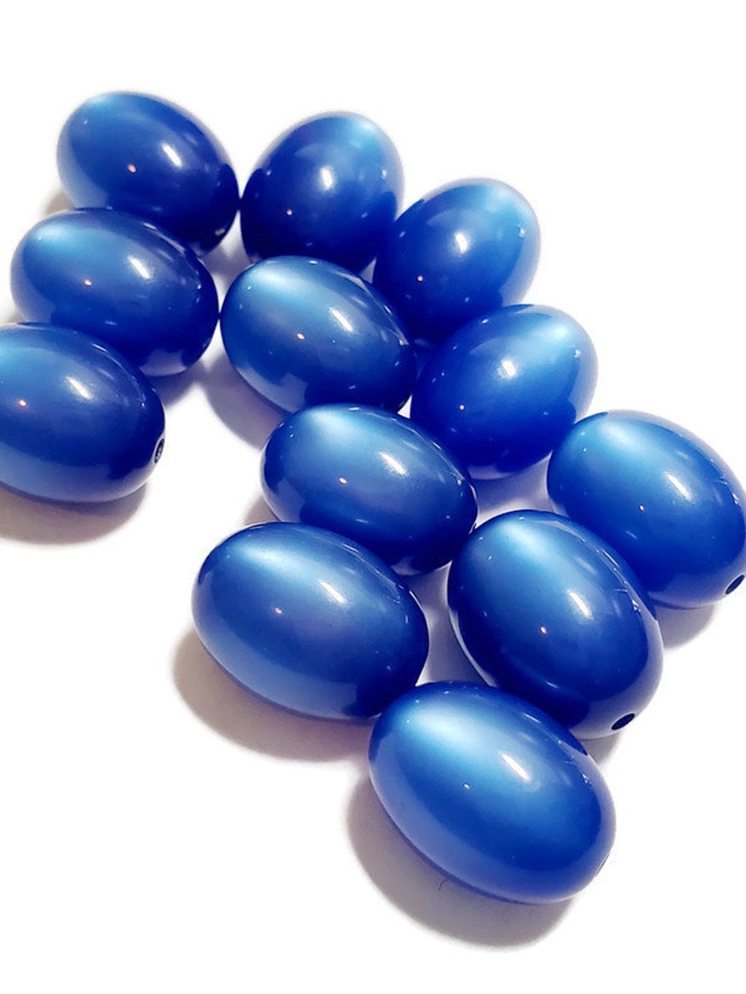Vintage Moonglow Lucite Beads, 16x12mm, Round Beads, Vintage Beads