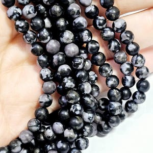 6mm Gray Picasso Jasper Gemstone Beads, 1 strand