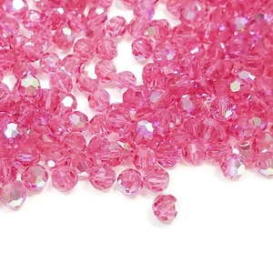 6mm Rose AB Swarovski Crystal Round Beads, 12pcs