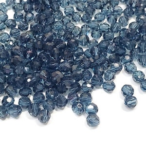 6mm Montana Blue Swarovski Round Crystal Beads, 12pcs