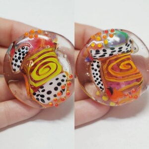 Whimsical Artisan Handmade Lampwork Glass Bead, 1pc