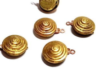 12mm Vintage Gold Plated Brass Single Strand Box Clasp, 1pc