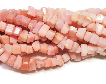 Faceted Pink Opal Gemstone Beads, 1 Strand