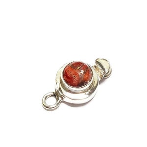 11mm Solid Sterling Silver Genuine Copper Turquoise Box Clasp, 1pc