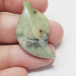 Carved Jasper Gemstone Leaf Focal Pendant, Focal, Leaves, Gemstone Pendant, Top Drilled Horizontal, Carved Leaf, Gemstone Focal Pendant