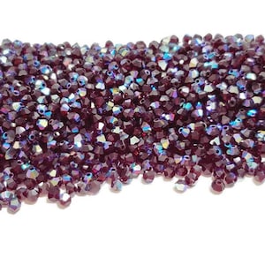 3mm Garnet AB Swarovski Crystal Article 5328 Bicone Beads, 48pcs