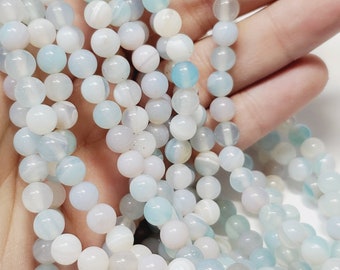 Mixed Color Agate Gemstone Beads – 6mm Round, 35cm Strand For DIY Jewelry Making