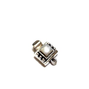 Solid Sterling Silver Freshwater Pearl Box Clasp, 1pc