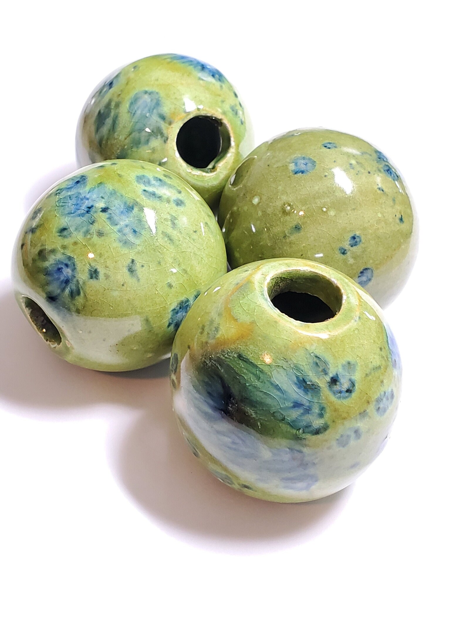 Ceramic Macramé Bead Round Vintage Ceramic Bead Vintage Etsy