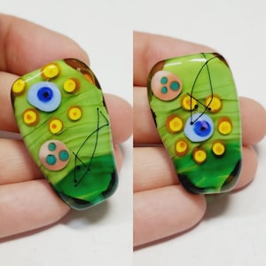 Large Whimsical Artisan Handmade Lampwork Glass Bead