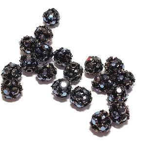 7mm Vintage Jet Hematite AB Swarovski Crystal Beads, 1pc